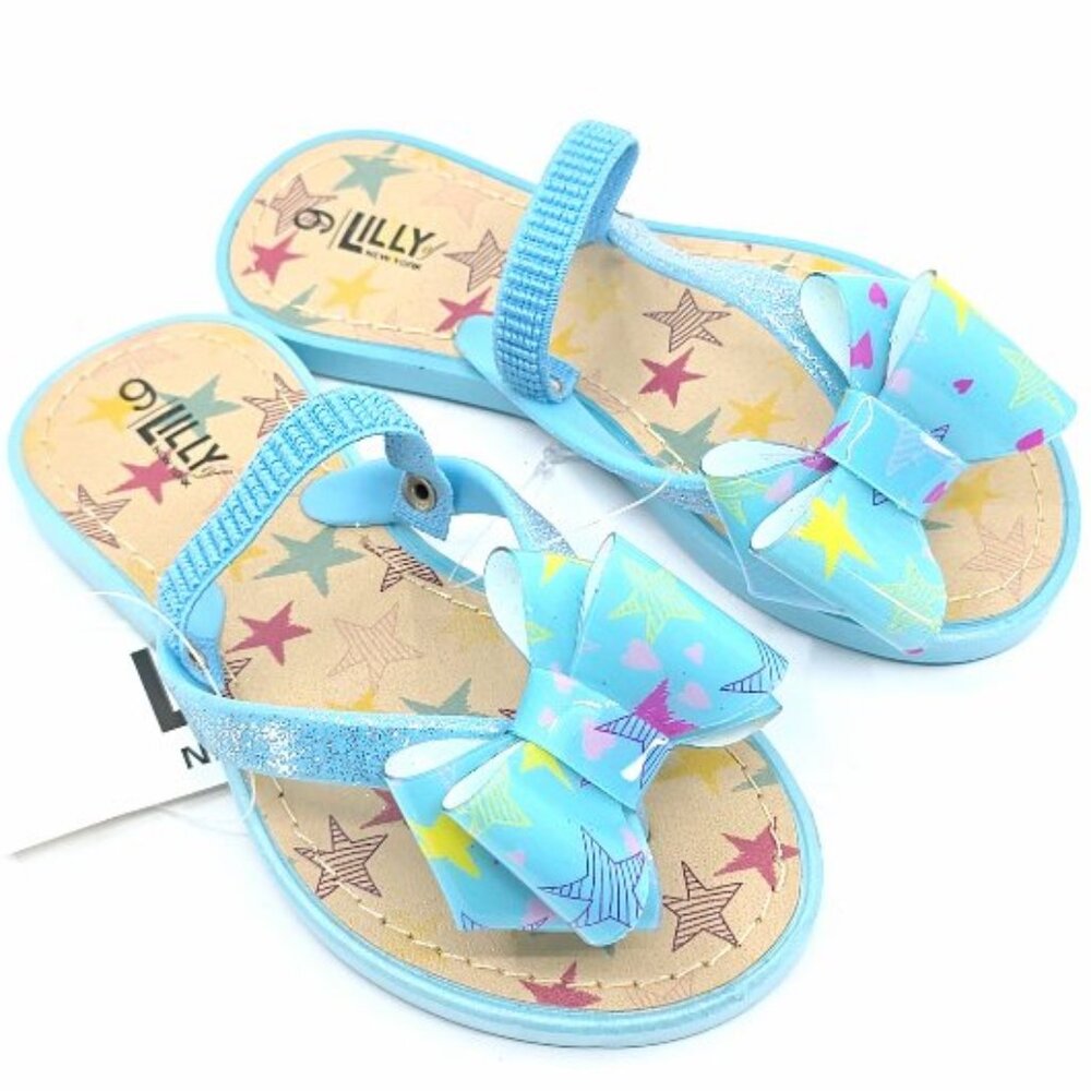Blue Sandals with Star Bow